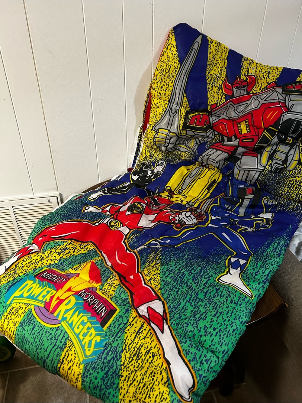 1994 Power Rangers Kids Sleeping Bag  - Multicolor